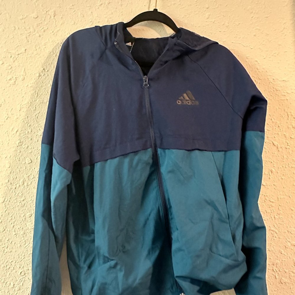Adidas Navy & Teal Windbreaker (Medium/Large)